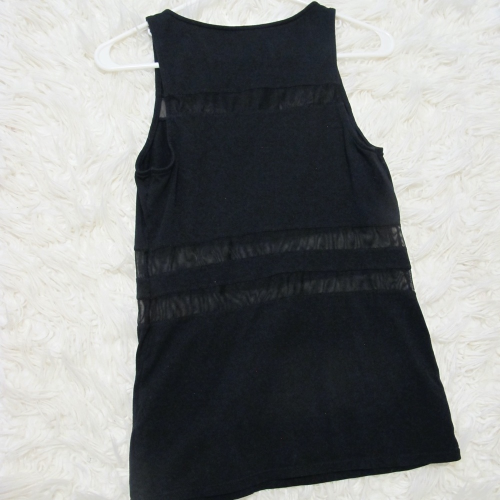 Women's Express Sleeveless Mesh Shirt Chic Date night Top Size : M Black EUC - Picture 7 of 7